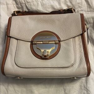 Michael Kors Cream and Tan Satchel